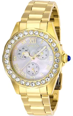 Produktbild von Invicta Angel 28465 Damenuhr - Quarzwerk - Edelstahl mit Perlmutt Zifferblatt - 38 mm
