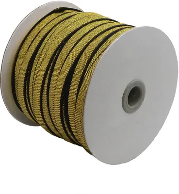 Geschenkband mit Glitzer, gold-schwarz