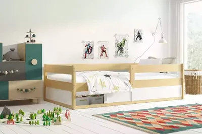 Obrázek produktu pro Dětská postel 80x160 ZIXI s matrací a dvířky - borovice