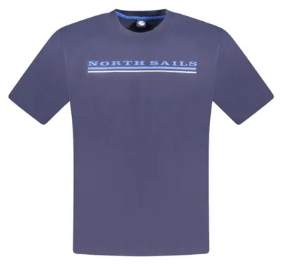 Produktbild von Kurzarm Herren T-Shirt Blau mit Print und Rundhalsausschnitt