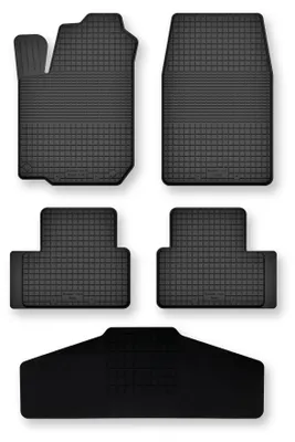 Image de Tapis de sol en caoutchouc + tunnel pour Ford Ka MK1 1998-2006 (hayon) – 5 pièces, noirs, semi-universel, adapté