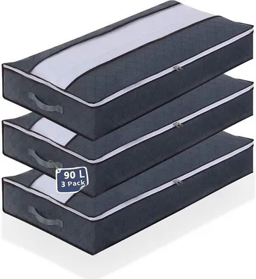 Immagine prodotto di Cassettiera da 6 pezzi con maniglia rinforzata e finestra trasparente, contenitore, sacchetti pieghevoli per biancheria da letto, vestiti, cuscini, coperte, coprimaterasso, organizer