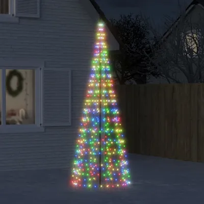 Produktbild von Möbel LED-Weihnachtsbaum für Fahnenmast 550 LEDs Mehrfarbig 300 cm - Weihnachtsgirlanden 358114