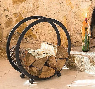 Produktbild von DanDiBo Kaminholzregal Kaminholzständer Rund D-55 cm Holzkorb Kaminholzhalter Holzregal