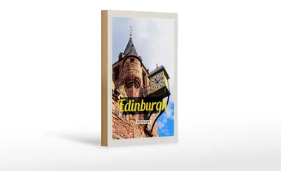Produktbild von Holzschild Reise 12x18 cm Edinburgh Scotland Altstadt