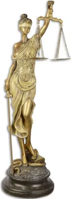 Obrázek produktu pro Casa Padrino dekorativní soška Justitia antická zlatá / antická černá 16,2 x 15 x v. 52,5 cm - polyresinová dekorativní soška na podstavci