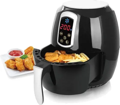 Produktbild von Heißluftfritteuse, Airfryer, Smart Fryer, Frittieren ohne Öl, 3,6 Liter Volumen, 1400 Watt, schwarz, Heissluft-Fritteuse,