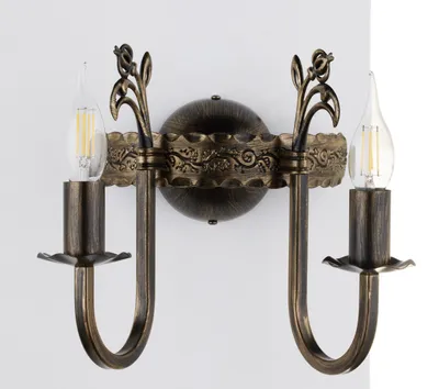Obrázek produktu pro Nástěnné svítidlo KORONA, hnědá patina, 2xE14x15W, kov, rozměry: 25x28x20 cm, IP20, Jupiter