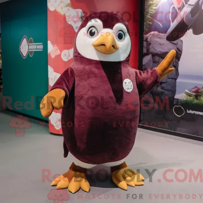Produktbild von Kastanienbraunes REDBROKOLY Pinguin-Maskottchenkostüm mit Minikleid und Fußpolstern