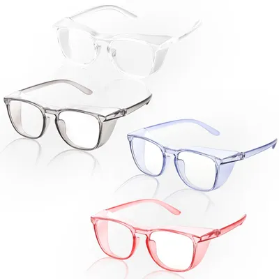 Produktbild von Leikurvo 4er-Pack Schutzbrille mit Blaulicht- und UV-Schutz, Anti-Beschlag und kratzfeste Gläser - Arbeitsschutzbrille für Damen, Herren und Kinder