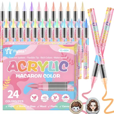 Obrázek produktu pro Akrylové fixy Macaron ve 24 barvách pro kreativní malování
