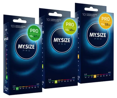 Immagine prodotto di MY.SIZE PRO Preservativo misura 1,2,3-47,49,53 mm, 3x10 Pezzi - Ottima vestibilità per una taglia adatta a tutti
