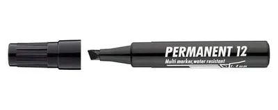 Permanentný popisovač, 1-4 mm, zrezaný hrot, ICO "Permanent 12", čierny