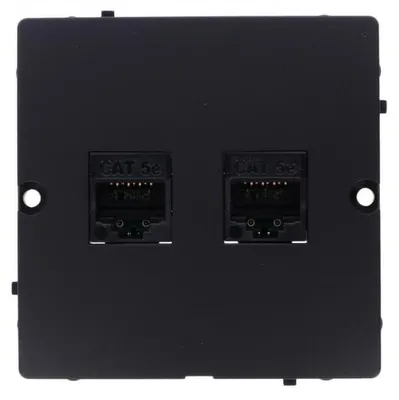 Imagen del producto de Conector doble RJ45 para ordenador, categoría 5e (modular). Conector para montaje en chasis, color , modelo BMF52.02/49