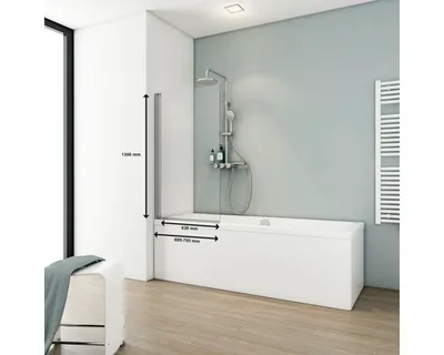 Produktbild von SCHULTE Badewannenaufsatz 1-teilig Komfort ExpressPlus 70 x 130 cm Klarglas Profilfarbe aluminium EP16503-EKS 01 50