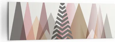 Produktbild von Bild auf Leinwand - Leinwandbild - Einteilig - Berge Dreiecke Abstraktion - 160x50cm - Wand Bild - Wanddeko - Wandbilder - Leinwanddruck - Bilder - Wanddekoration - Leinwand bilder - AB160x50-4402