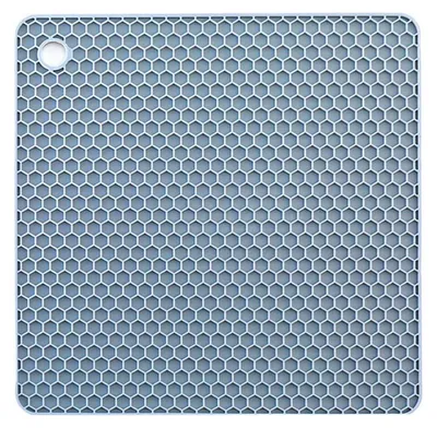 Produktbild von Topfuntersetzer Silikon Quadratisch Hitzebeständig Rutschfest Blau 18.2 x 18.2 x 0.6 cm 1 Stück