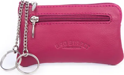 Produktbild von Bag Street Schlüsseletui Echtleder 2 Reißverschlussfächer Rosa