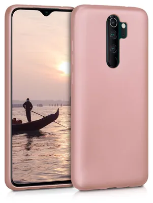 Produktbild von kwmobile Handyhülle für Xiaomi Redmi Note 8 Pro Hülle - Silikon Case metallisch schimmernd - Schutzhülle Cover - Metallic Rosegold