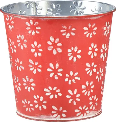 Produktbild von Blumendeko Metalltopf Prägung Vintage Blütenmuster Dekoration