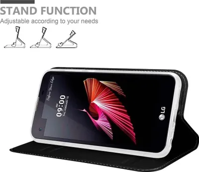 Immagine prodotto di Cadorabo custodia per cellulare per LG X SCREEN custodia protettiva in nero Cover Etui Book Case Booklet