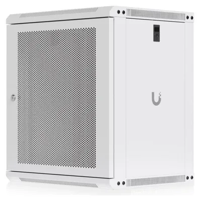 Image de Ubiquiti UACC-Rack-12U-Wall-450-P, étagère murale, 12U, capacité de 50 kg, avec serrure, poids de 17,8 kg, couleur blanche