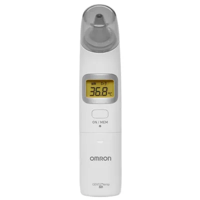 Produktbild von Omron GentleTemp 521, Kontakt, Weiß, Ohr, Tasten, °C, °F, Körpertemperatur, Oberflächentemperatur
