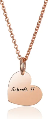Produktbild von MATERIA by Matthias Damen Halskette mit Anhänger Gravur Herz Rosegold 925 Silber 42-45cm mit Geschenk-Box KA-441