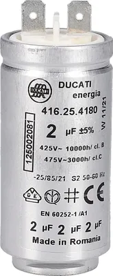 Produktbild von Kondensator 2 µF uF 425/475V Electrolux AEG 125002081 Ducati 416254180