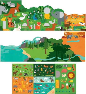 Image de Autocollants réutilisables avec la scène de Mon monde des animaux