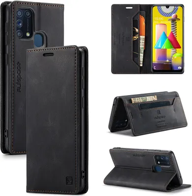 Image de Galaxy M31 Case, RetroPolyuréthaneLeather Case, Stand and Protective Case for Samsung Galaxy M31 noir