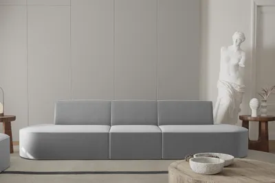 Produktbild von Sofa Designersofa 3-Sitzer MILOT in Stoff Opera Velvet Grau