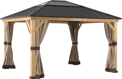 Immagine prodotto di Tenda per padiglione in legno di cedro SOMA – 393 x 452 cm, cachi