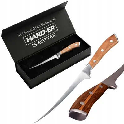 Produktbild von Japanisches Filetiermesser 18,3 Cm Aus Edelstahl Mit Holzgriff Für Fisch Fleisch Geflügel Und Präzises Schneiden In Der Küche