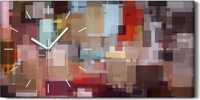 Produktbild von Wandkunst Leinwand Bild Uhr Geräuschlos Kunstdruck 60x30 Abstrakte Kunst - weiße Hände