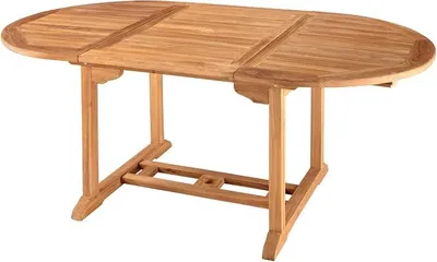 Produktbild von .de Ausziehbarer Gartentisch Empire Teak 120-180cm Natur Teakholz oval