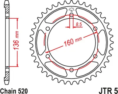 Zdjęcie produktu dla Zębatka JT 44T 520 JTR5.44