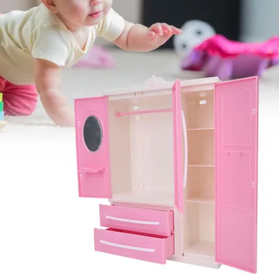 Immagine prodotto di armadio a 3 ante per casa delle bambole, mobili per bambole, accessori per bambine, giocattolo, regalo