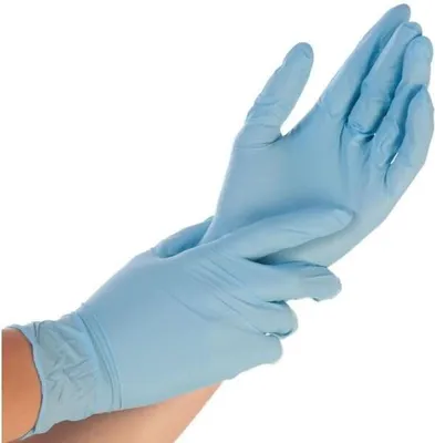 Produktbild von Hygonorm 26154 Nitrilhandschuhe Allfood Safe blau Gr. 8/M puderfrei