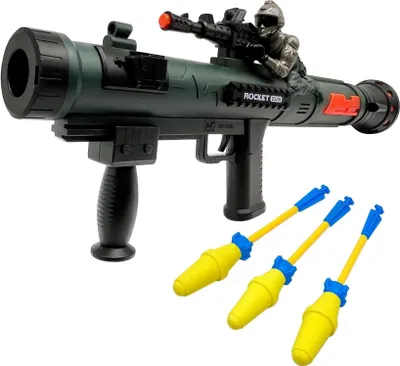 Produktbild von Toy Rocket Launcher mit 3 Foam-Raketen, LED-Effekten & Vibrationssound
