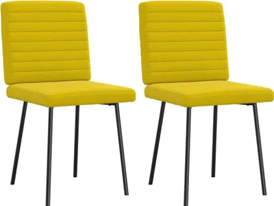 Produktbild von vidaXL Esszimmerstühle 2 Stk. Gelb Samt