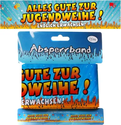 Produktbild von JUGENDWEIHE 1 STÜCK DEKOBAND ABSPERRBAND DEKO GESCHENKBAND KUNSTSTOFF 15 m