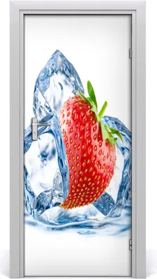 Produktbild von Tulup Türaufkleber 85x205 cm Dekorative Aufkleber Selbstklebend Wasserdichte Tapete Abnehmbar Schlafzimmer Wohnzimmer Wohnkultur - Erdbeeren und Eis