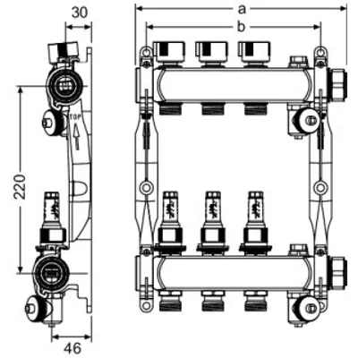 Produktbild von TECE 77310011 TECEfloor Edelstahlvert. HKV 11 mit DFA
