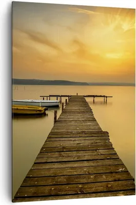 Produktbild von Bild auf Leinwand - Leinwandbild - Einteilig - See Brücke - 70x100cm - Wand Bild - Wanddeko - Wandbilder - Leinwanddruck - Kunstdruck - Wanddekoration - Leinwand bilder - Wandbild - PA70x100-3673