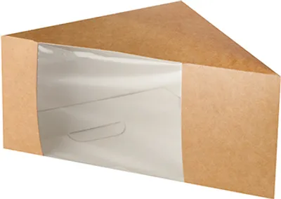 Produktbild von Papstar Sandwichboxen, Pappe mit Sichtfenster aus PLA "pure" 12,3 cm x 12,3 cm x 8,2 cm, 10 x 50 Stück