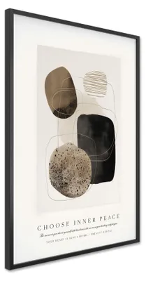 Produktbild von STYLER Wandbild 60x90 cm Inner Peace Poster Naturbild Modernes Kunstbild Wanddeko Wohnzimmer Schlafzimmer Boho Dekoration Rahmen