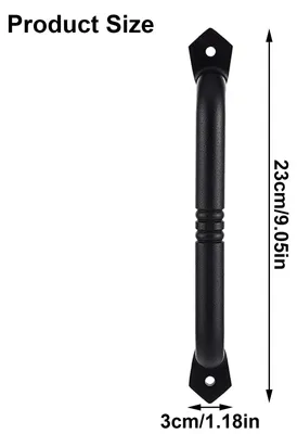 Produktbild von Schwarzer Schiebetürgriff aus Kohlenstoffstahl, 229 mm