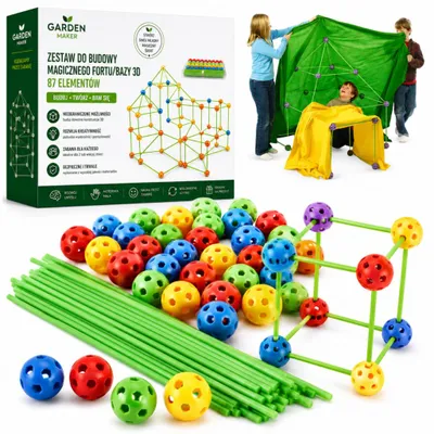 Produktbild von Bauset Für Kinder 87 Teile Zum Bauen Von Forts Tunneln Und Häusern Fördert Kreativität Logisches Denken Und Gemeinsames Spielen
