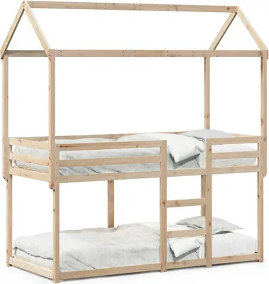 Obrázek produktu pro vidaXL Patrová postel bez matrace 90x190 cm z masivního borovicového dřeva